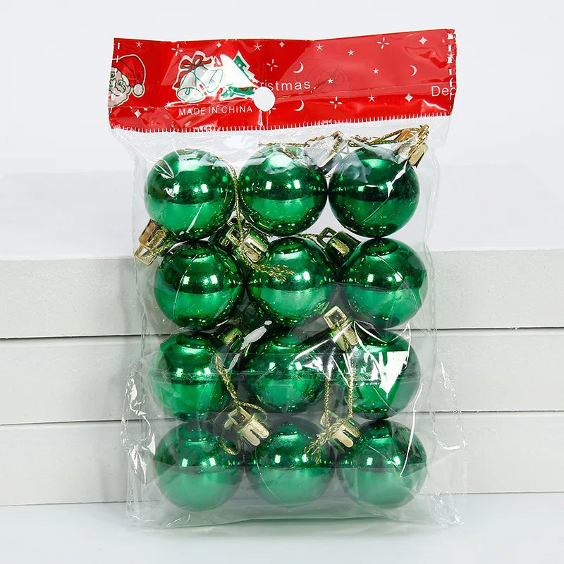 12pcs Bola de Natal Enfeite de Árvore de Natal