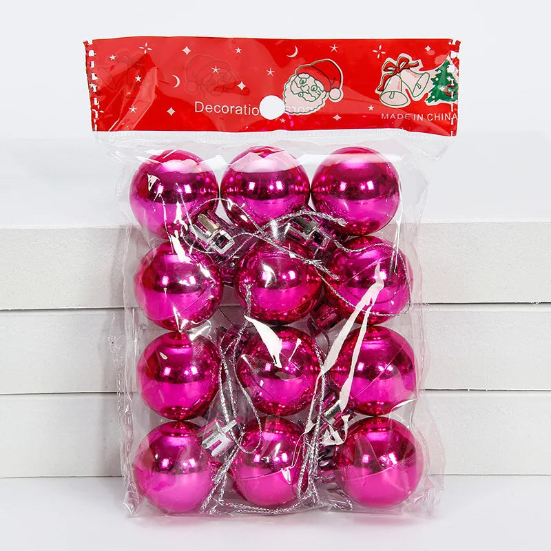 12pcs Bola de Natal Enfeite de Árvore de Natal