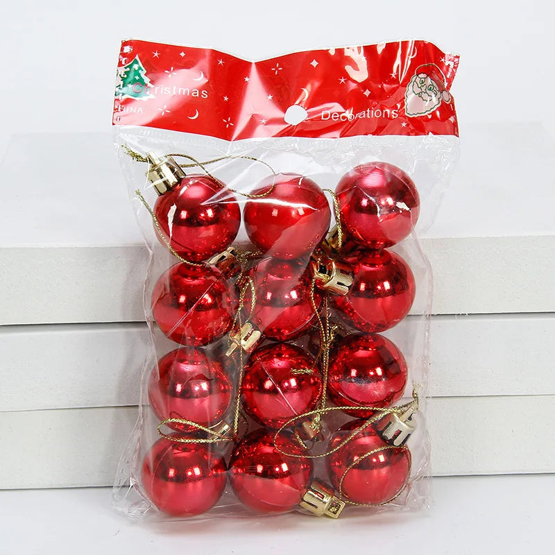 12pcs Bola de Natal Enfeite de Árvore de Natal