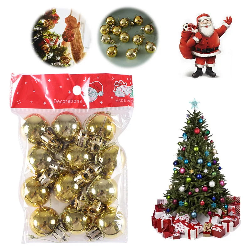 12pcs Bola de Natal Enfeite de Árvore de Natal